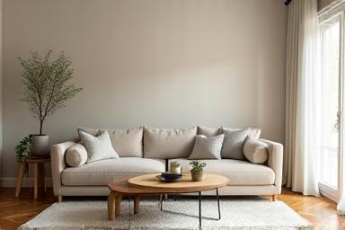 Interior and exterior painting services showcasing a freshly painted living room